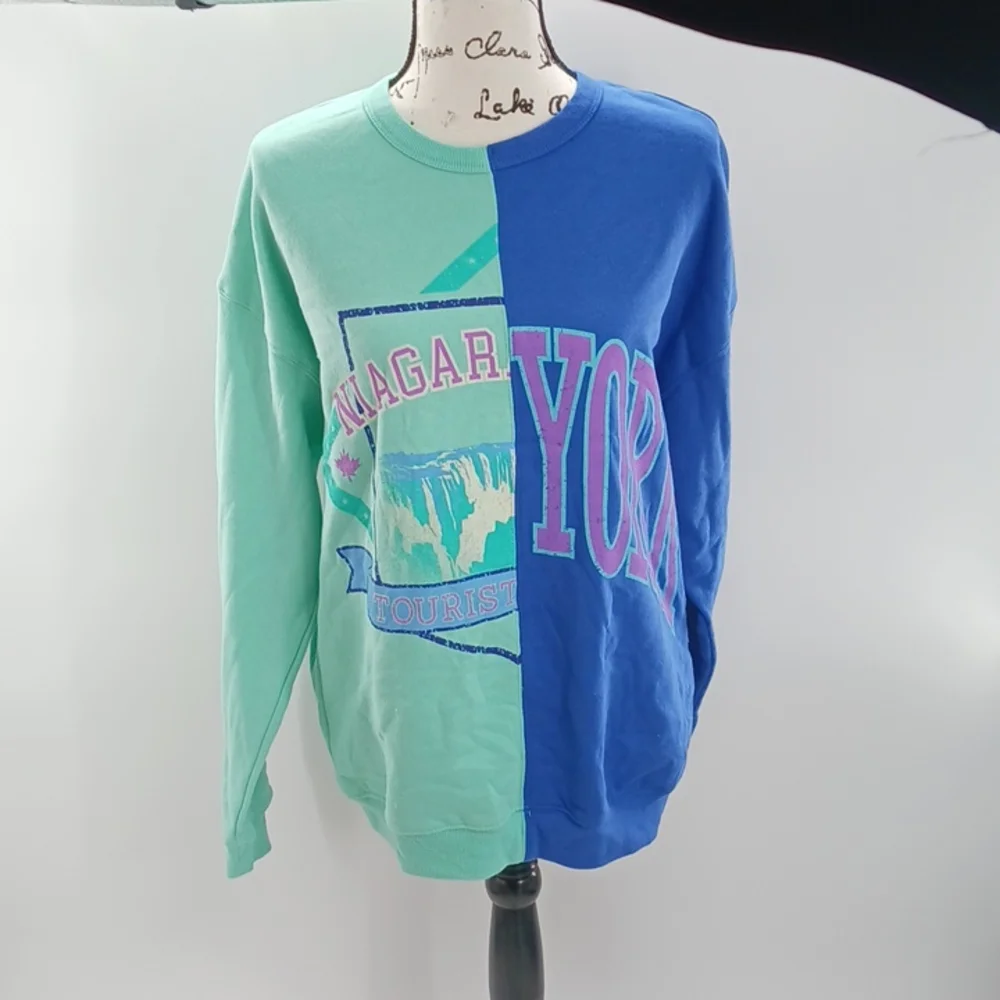 Wild Fable Sweatshirt Unisex Split Color Retro Niagara Falls New York - Picture 4 of 10